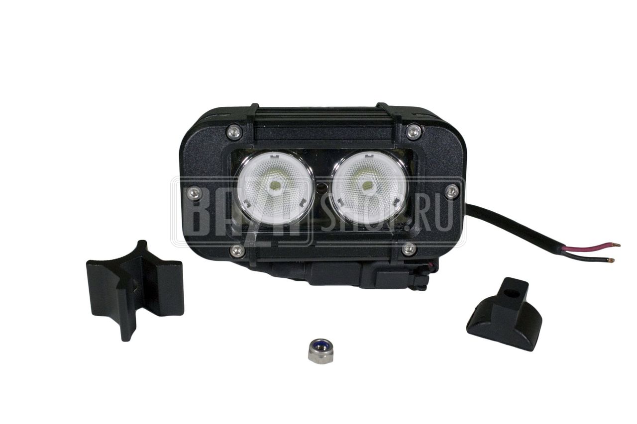 Фара светодиодная рабочего света 20W (10W*2) прям. 12 см, IP67 "redBTR" / 844021